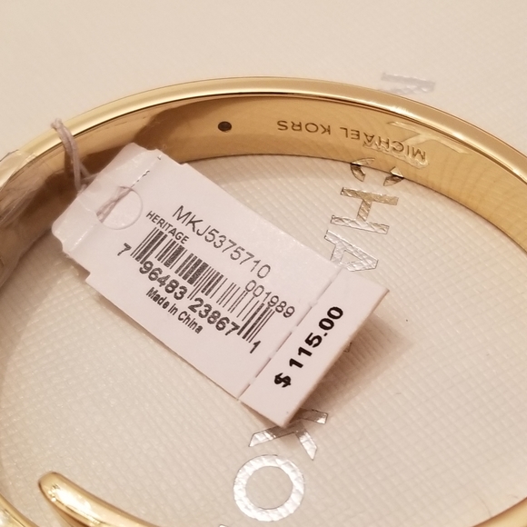 Michael Kors Rose Gold Tortoise Fold Hinged Bangle - Picture 11 of 14